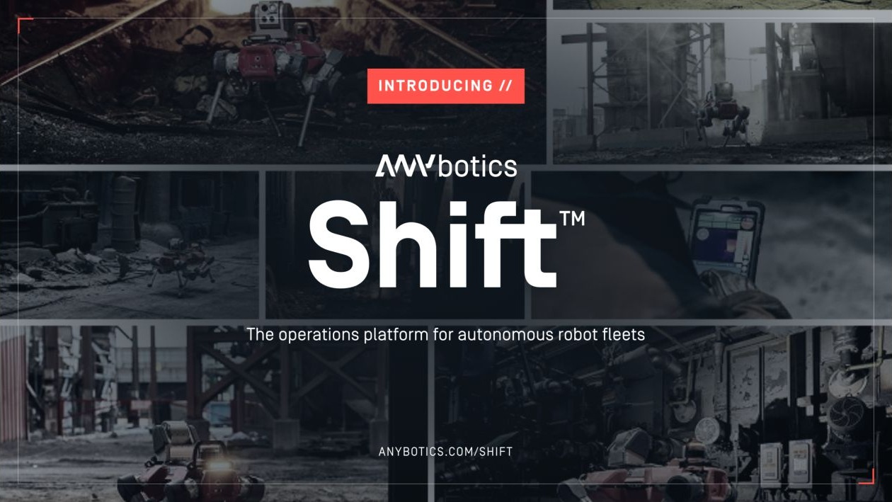 ANYbotics Shift launch artwork, reproduced from the company’s source image. Product illustration, not an independently measured maintenance outcome.