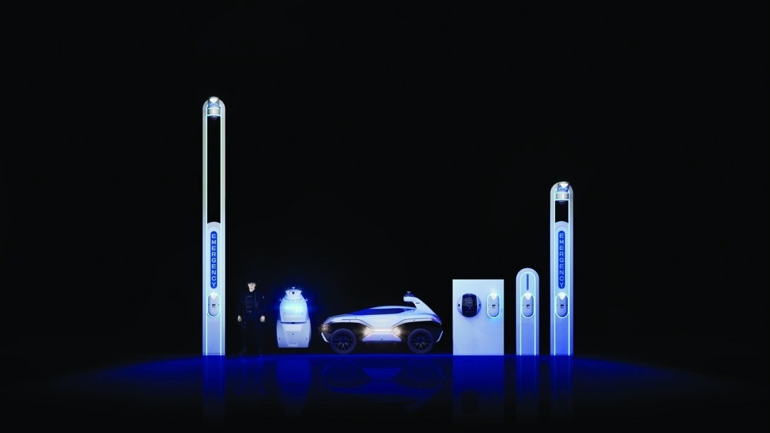 Knightscope product lineup including towers, mobile robots and a security agent.