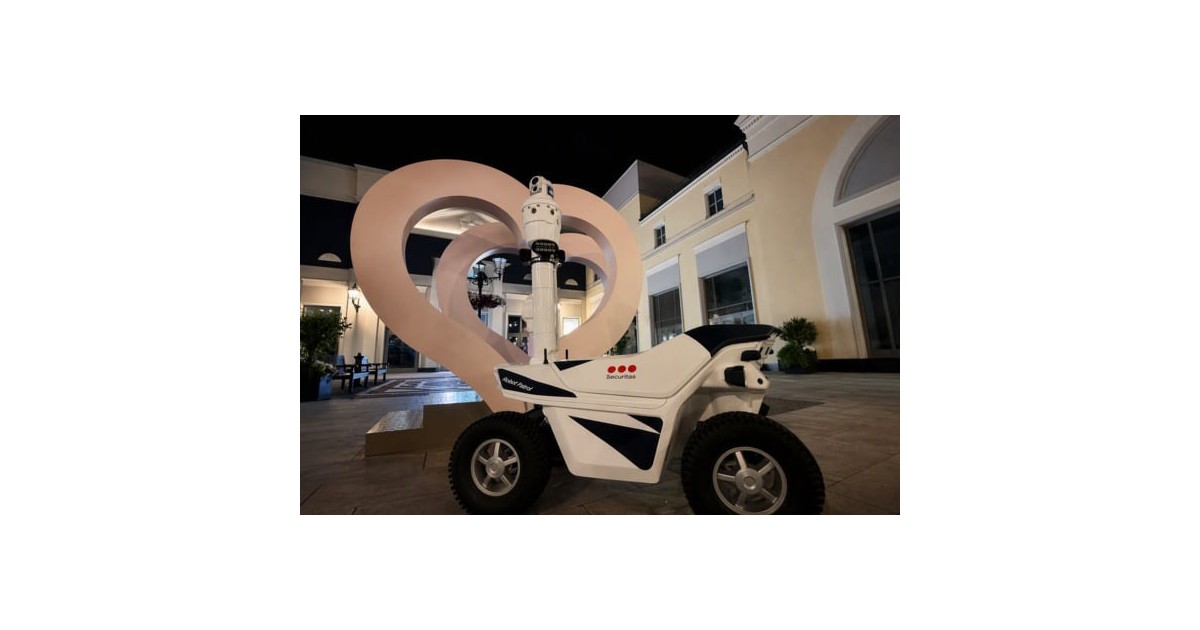 Securitas source photograph of a patrol robot at a retail setting accompanying its October 22 case study. The client is not publicly named in the account.