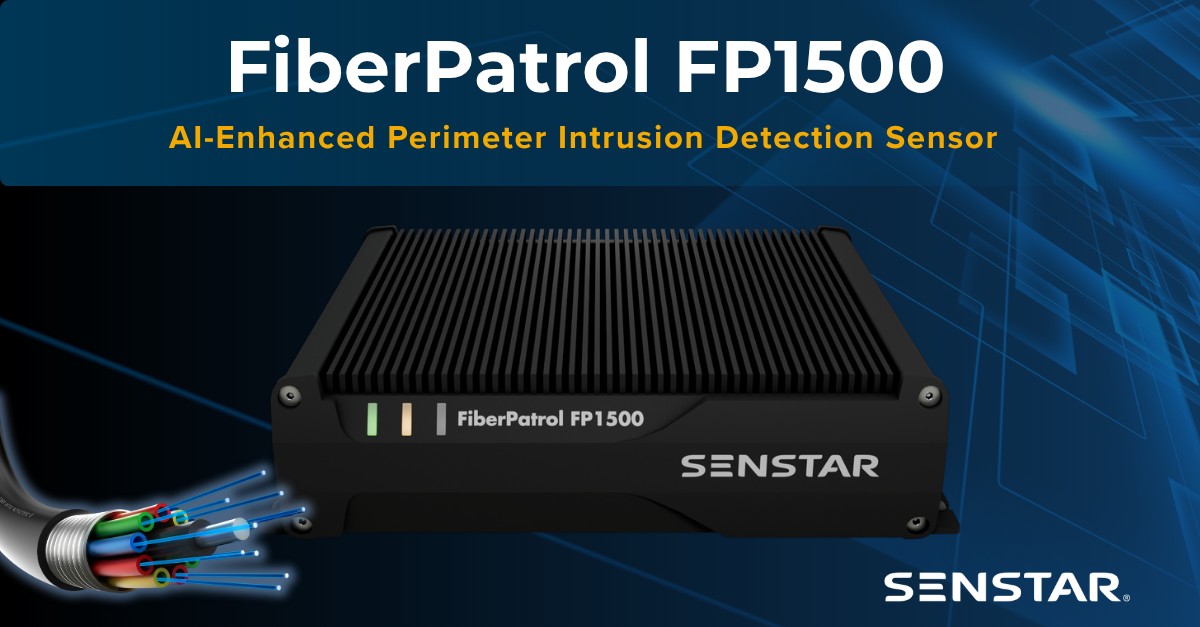 Senstar source product artwork for FiberPatrol FP1500. Supplier illustration, not an independent field-performance result.