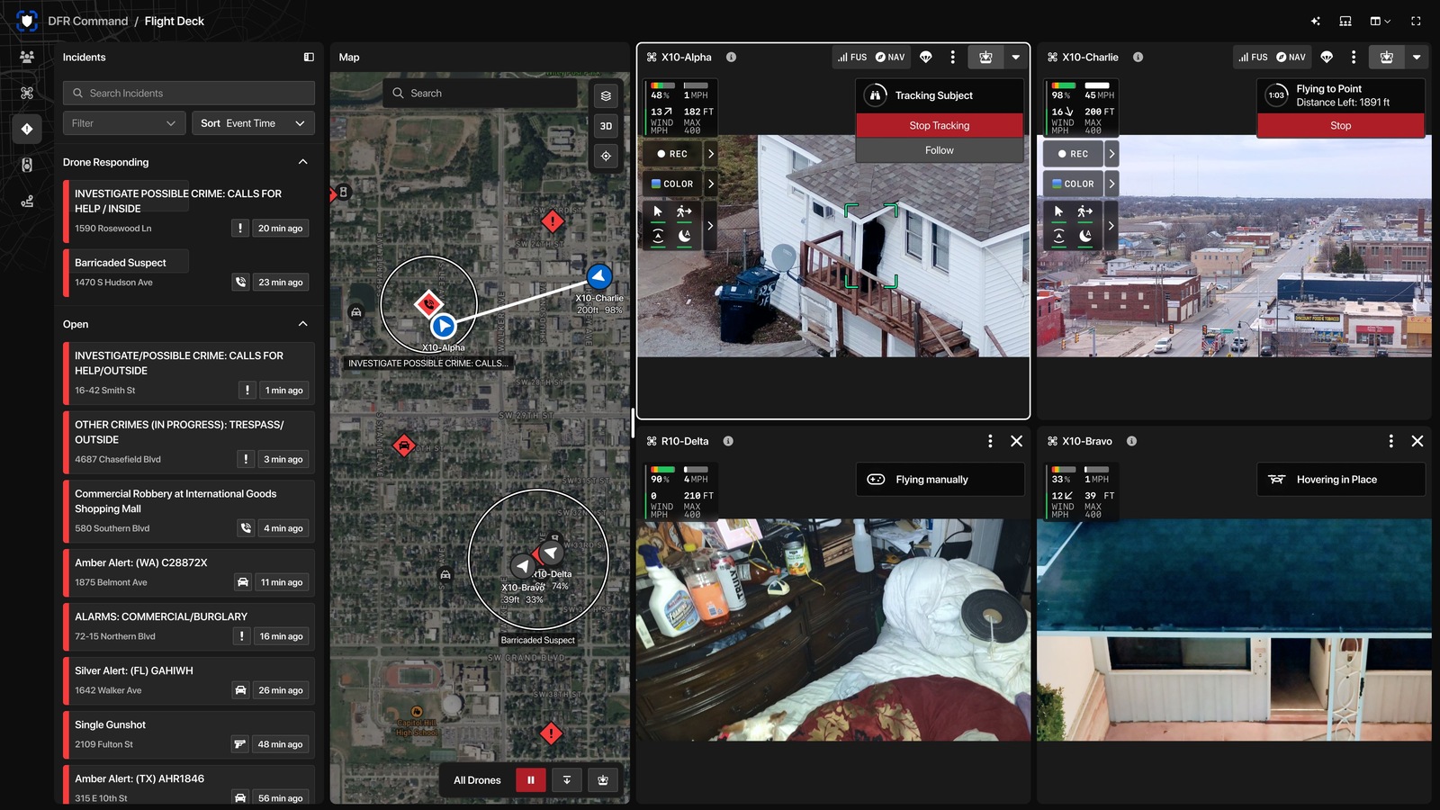 Skydio DFR Command product interface supplied in the company press library.